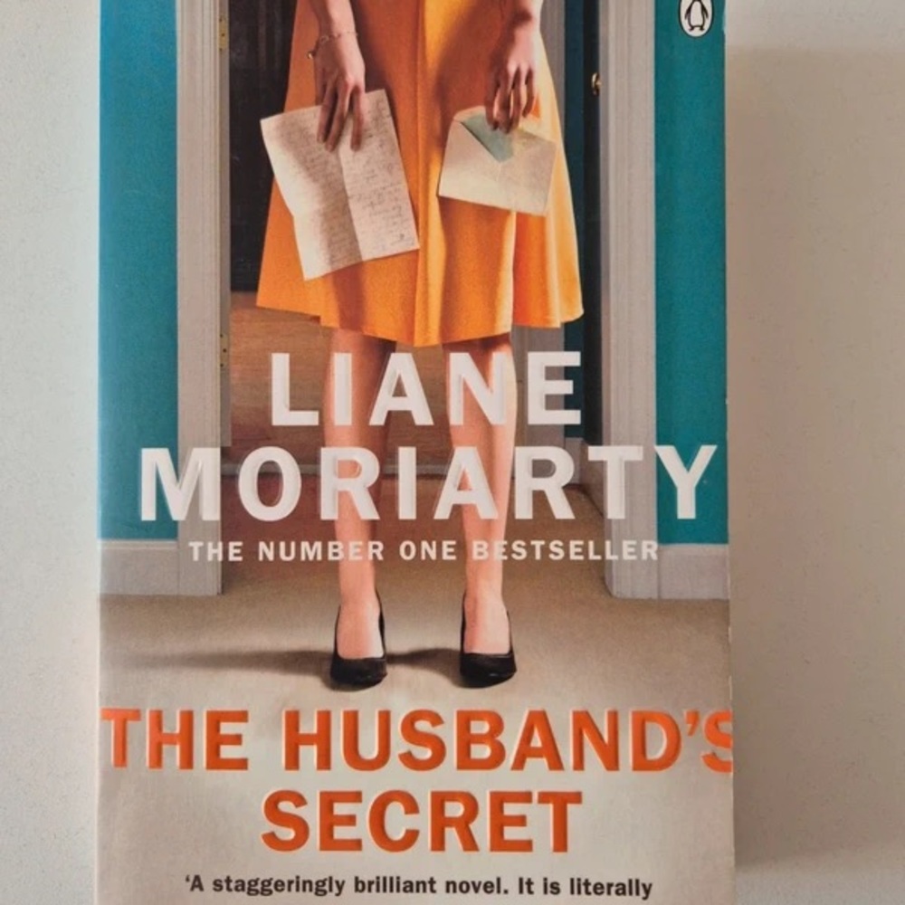 The Husband's Secret Book Art Print in Orange and Teal